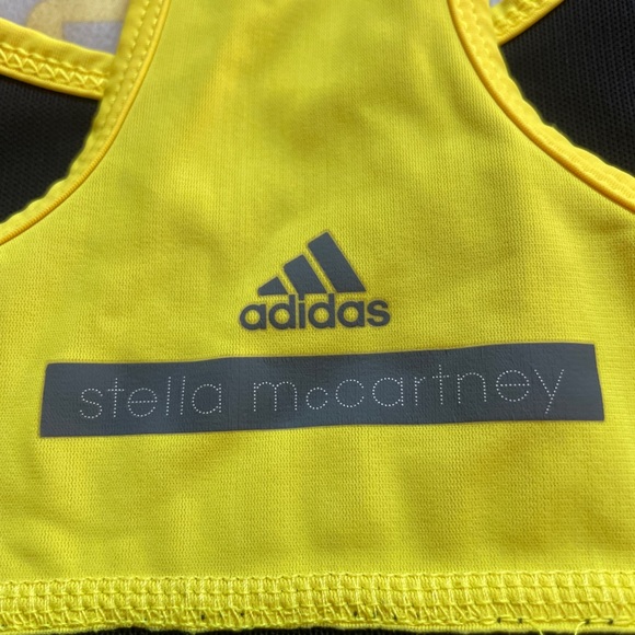 Adidas Stella McCartney Yellow Black Sports Bra XS - Picture 3 of 5